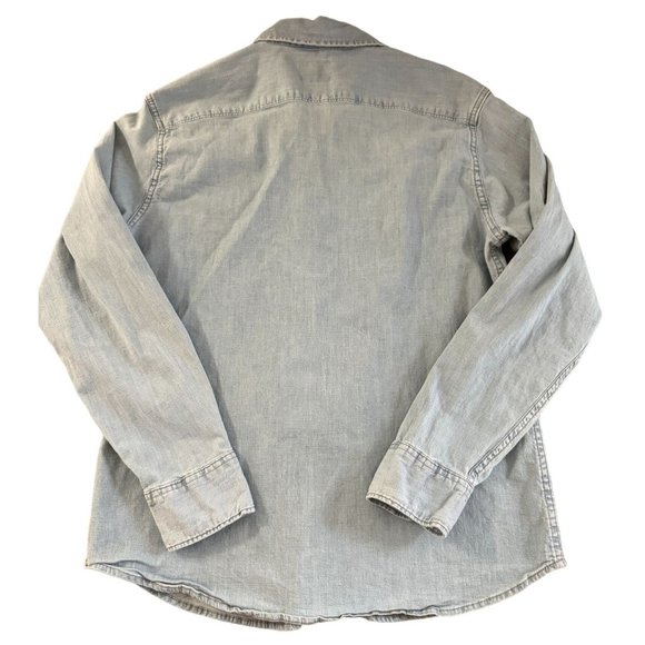 WRANGLER WESTERN PEARL SNAP LONG SLEEVE‎ SHIRT BLUE MEN'S LARGE | T1 - Picture 2 of 8